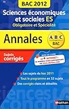 Annales Bac 2012 Sc Eco Soc Es