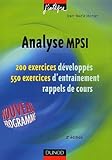 Analyse Mpsi   200 Exercices D%C3%A9velopp%C3%A9s   500 Exercices D'entrainement Rappels De Cours