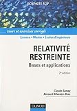 Relativit%C3%A9 Restreinte   Bases Et Applications   Cours Et Exercices Corrig%C3%A9s   2e %C3%A9diton