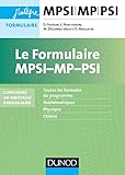 Le Formulaire Mpsi Mp   5e %C3%A9d.   Conforme Au Nouveau Programme: Nouveaux Programmes 2013 2014
