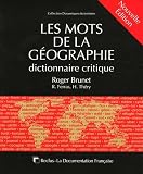Les Mots De La Gographie Dictionnaire Critique