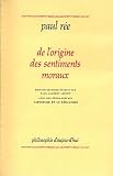 De Lorigine Des Sentiments Moraux