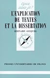 Lexplication De Textes Et La Dissertation