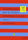 Mathmatiques Pour Les Sciences Conomiques Et Sociales Tome 1 Analyse