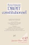 Revue Franaise De Droit Constitutionnel Numro 49 La Responsabilit Pnale Du Prsident De La Rpublique