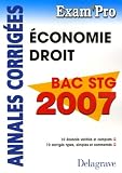 Economie Droit Bac Stg Annales Corriges