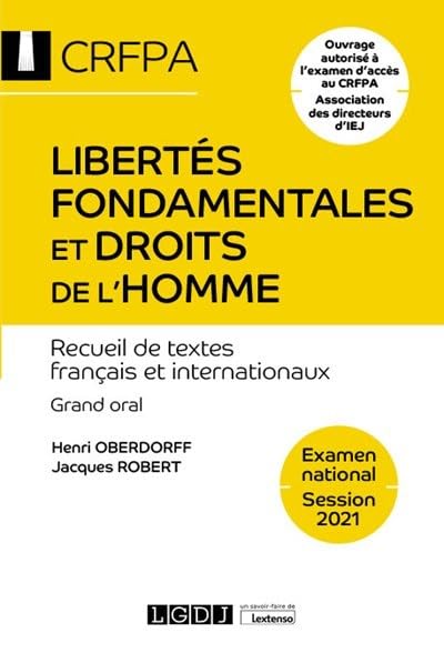 Libert&eacute;s fondamentales et droits de l'homme