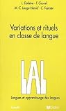 Variations Et Rituels En Classe De Langue