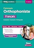 Concours Orthophoniste   Fran%C3%A7ais : Vocabulaire, Grammaire, Orthographe