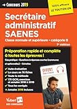 Concours Secr%C3%A9taire Administratif Et Saenes   Cat%C3%A9gorie B   Pr%C3%A9paration Rapide Et Compl%C3%A8te %C3%A0 Toutes Les %C3%A9preuves   Concours 2019