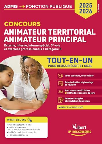 Concours Animateur territorial et Animateur principal — Catégorie B — Tout-en-un 2025-2026