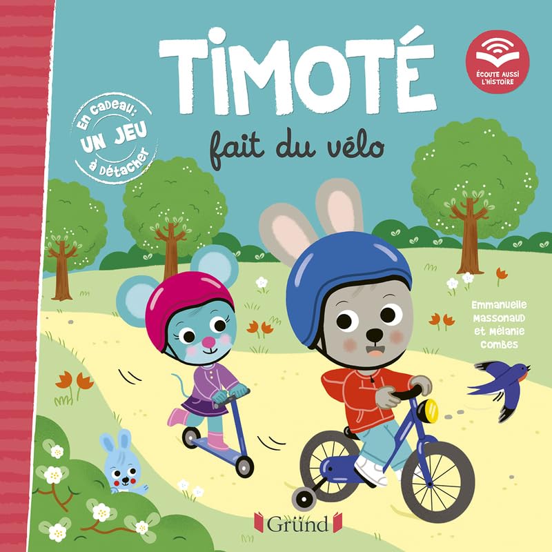 Timoté fait du vélo. Avec un jeu à détacher