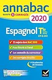 Annales Annabac 2020 Espagnol Tle Lv1 Et Lv2: Sujets Et Corrig%C3%A9s Du Bac Terminale Toutes S%C3%A9ries
