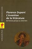 L'invention De La Litt%C3%A9rature