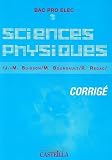 Siences Physiques Bac Pro Elec Corrig