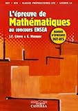 L'%C3%A9preuve De Math%C3%A9matiques Au Concours Ensea : Banque D'%C3%A9preuves Dut Bts