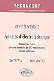 Annales D'%C3%A9lectrotechnique. Bts Maintenance