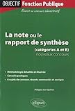 La Note Ou Le Rapport De Synth%C3%A8se Cat%C3%A9gories A & B Nouveaux Concours
