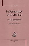 La Renaissance De La Critique Lessor De Lhumanisme Rudit De 1560 1614