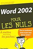 Word 2002 Poche Pour Les Nuls