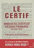 Le Certif. Annales Du Certificat D'%C3%A9tudes Primaires, Session 1959