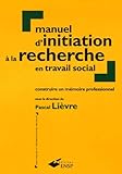 Manuel Dinitiation La Recherche En Travail Social