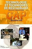 Technologie Et Techniques De Restaurant Cap Restaurant Et Formation Par Alternance 1re Anne