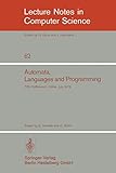 Automata Languages And Programming Fifth Colloquium Udine Italy July 17 21 1978 Proceedings