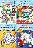 Weihnachtsspa Mit Adventskalender Und Stickern 24 4x1 Exemplar Adventskalendermalbuch Stickermalbuch Stickersudoku Stickermandalas