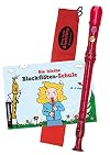 Buntes Blockflöten-Set dt. GW: Rote Kunststoff-Blockflöte, Wischer Buch (im Blister)