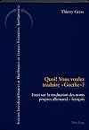 Quoi! Vous voulez traduire «Goethe»?: Essai sur la traduction des noms propres allemands-français