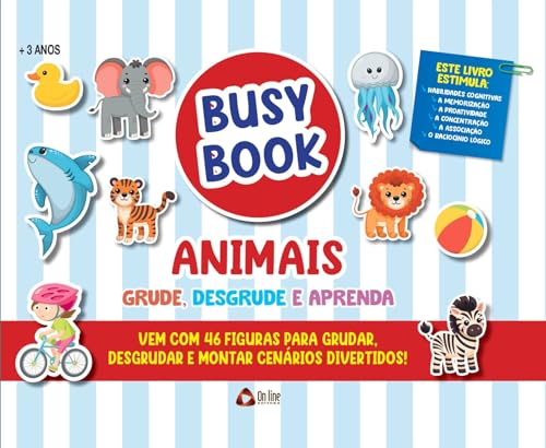 Busy Book Animais Grude, Desgrude e Aprenda