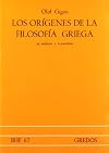 Los Origenes de La Filosofia Griega (Spanish Edition)
