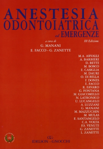 Copertina: ANESTESIA ODONTOIATRICA ED EMERGENZE