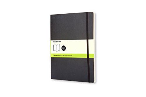(-38%) Moleskine Klassisches Notizbuch, Notizbuch mit Weißen Seiten, Weicher Einband und Elastischer Verschluss, Größe XL 19 x 25 cm, Farbe Schwarz, 192 Seiten