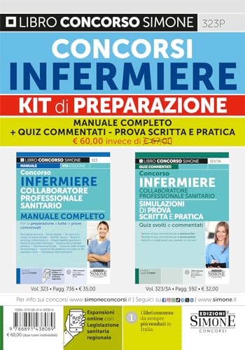Concorsi infermiere - Kit di preparazione: Manuale completo + Quiz Commentati