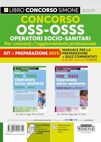 Kit Concorso OSS - OSSS Operatori Socio-Sanitari 2025 - Manuale + Quiz Commentati