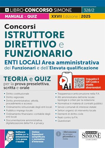 Concorsi Istruttore Direttivo e Funzionario Enti Locali Area Amministrativa - Teoria e Quiz