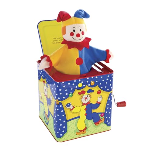 Schylling Jester Jack in the Box - Classic Children's Musical Toy - Colorful and Durable Tin Box with Silly Jester Plush - Age 18 months and Up