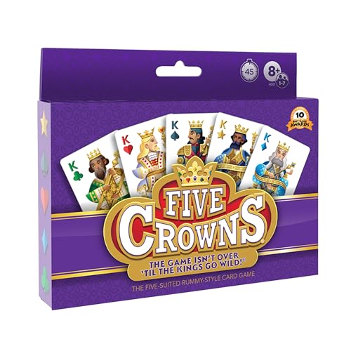 PlayMonster Five Crowns — The Game Isn&#x27;t Over Until the Kings Go Wild! — 5 Suited Rummy-Style Card Game — For