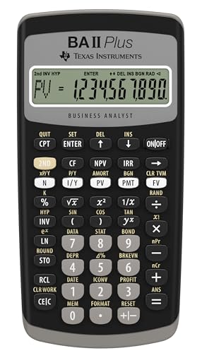 Texas Instruments BA II Plus Financial Calculator, Black Medium
