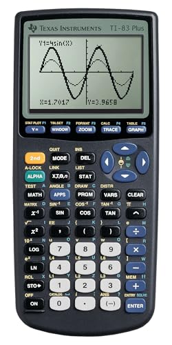 Texas Instruments TI-83 Plus Graphing Calculator, Gray, Standard