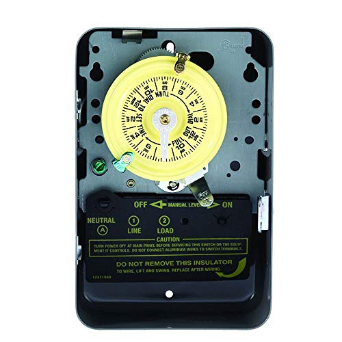 Intermatic T101 24-Hour Mechanical Timer Switch - 120V SPST, Indoor Metal Enclosure, Heavy Duty, Manual Override, 40 Amp - Ideal for Lights, Pumps, Fans, and HVAC Systems