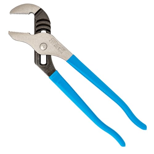 CHANNELLOCK 430 10-inch Straight Jaw Tongue & Groove Pliers, Made in USA, 2-inch Jaw Capacity, Laser Heat-Treated 90° Teeth, Forged High Carbon Steel