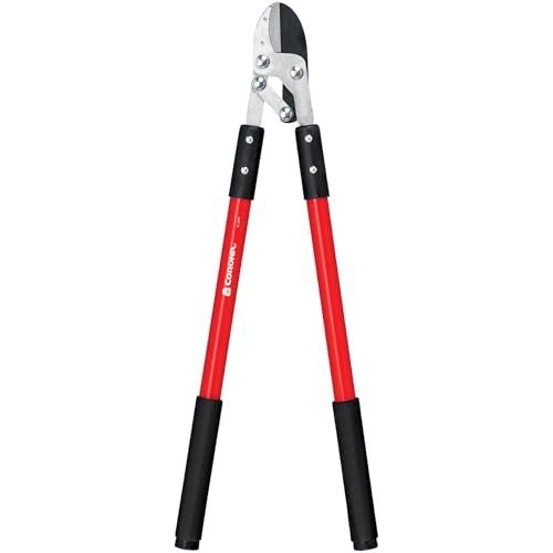 Corona Compound Action Anvil Lopper, 32 Inch, FL 3420, RedLoppers for Tree Trimming Heavy Duty, 25-37" Extendable 