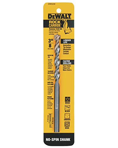 DEWALT DW5230 3/8-Inch x 6-Inch Carbide Hammer Drill Bit, Silver