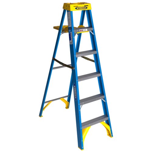 Werner 6006S 6-Foot Fiberglass Stepladder Type I 250-Pound Capacity