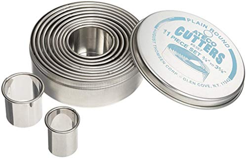 Ateco Plain Edge Round Cutters, 11 Pc Set Expert-Recommended A highly recommended set of 11 cutters