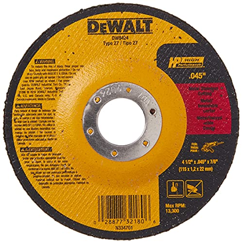 DEWALT DW8424 4-1/2" x .045" Thin Cutting Wheel (7/8" Arbor)