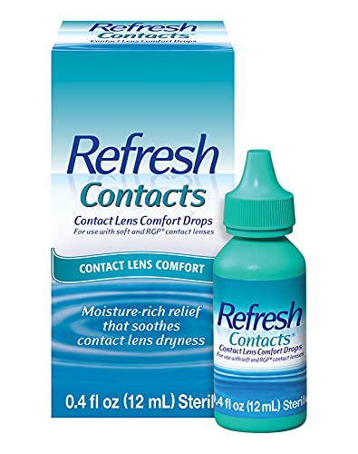 Refresh Contacts, Eye Drops For Dry Eyes, Contact Lens Comfort, 0.4 Fl Oz Sterile